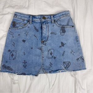 Urban Outfitters BDG Denim Doodle Mini Skirt S-P